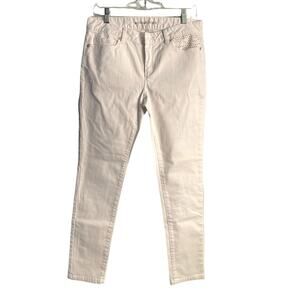 Michael Kors Jeans Women 6 Casual Rhinestone Skiny Cropped Mid Rise Pants White